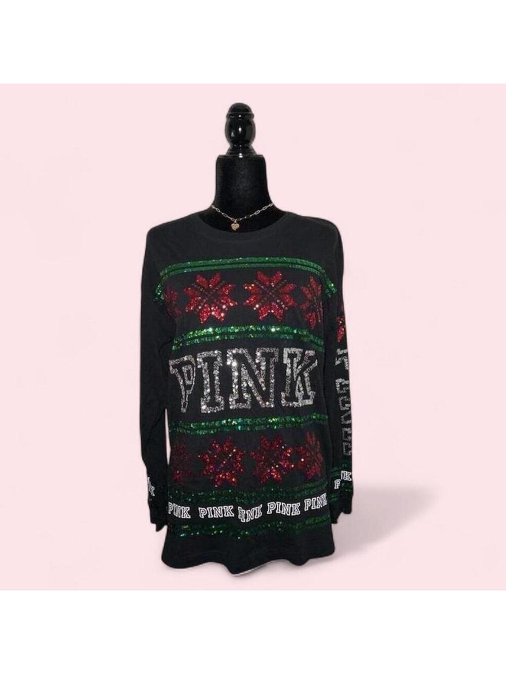 Victoria's Secret PINK Holiday Sequin Long Sleeve Shirt